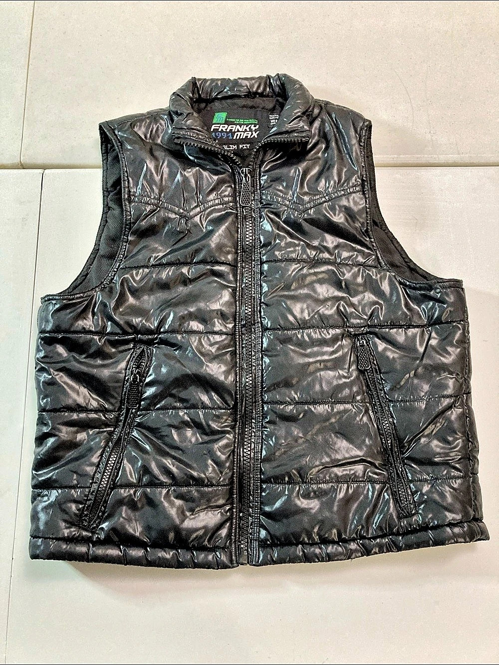 FRANKY MAX 1991 Men'Small Black Puffer Vest